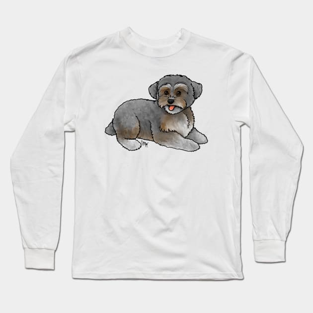 Dog - Yorkipoo - Grizzle Long Sleeve T-Shirt by Jen's Dogs Custom Gifts and Designs